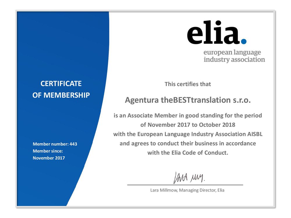 Elia membership
